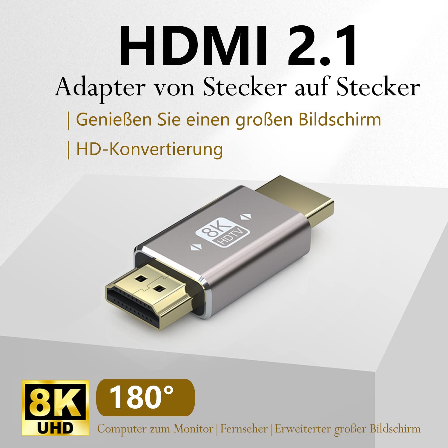 VMOJO Lot De 2 Adaptateurs D'extension HDMI 8K Mâle Vers Mâle