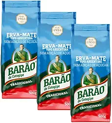 Kit Com 3 Erva Mate Tipo Argentina Export Chimarrão Barão de Cotegipe 1,5 kg