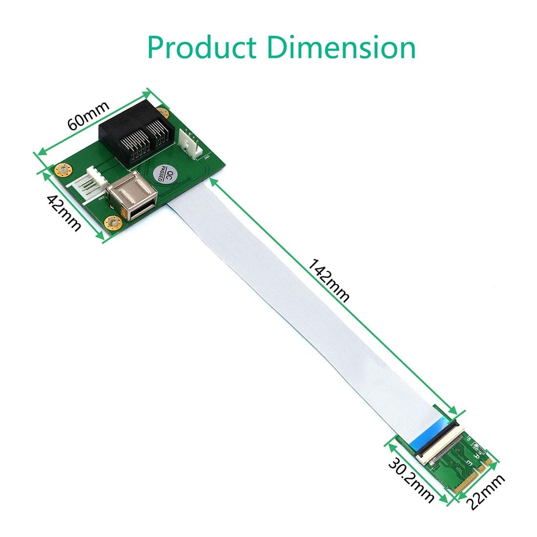 Amazon.co.jp: JMT M.2 NGFF Key A/E-PCIEライザーアダプター PCI-E X1