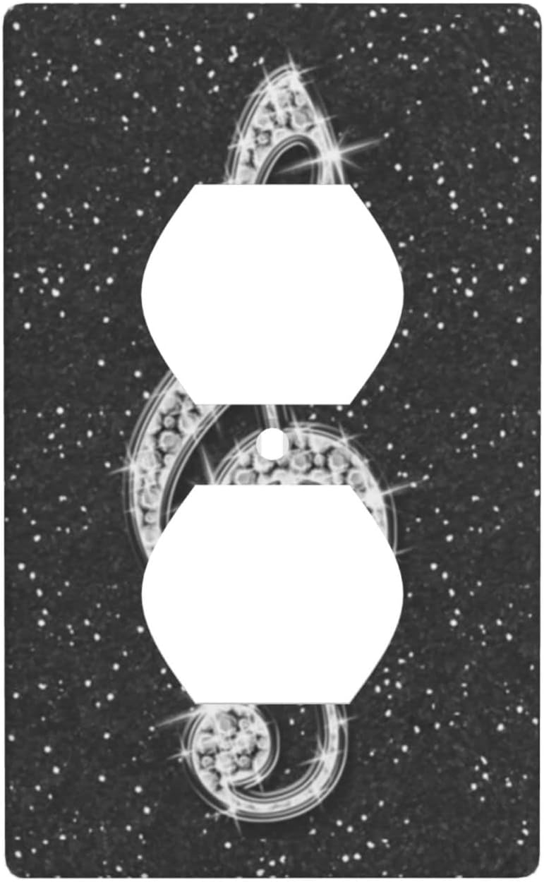 Black Outlet Covers Wall Plate Decorative Graphics Faceplate 1 Gang