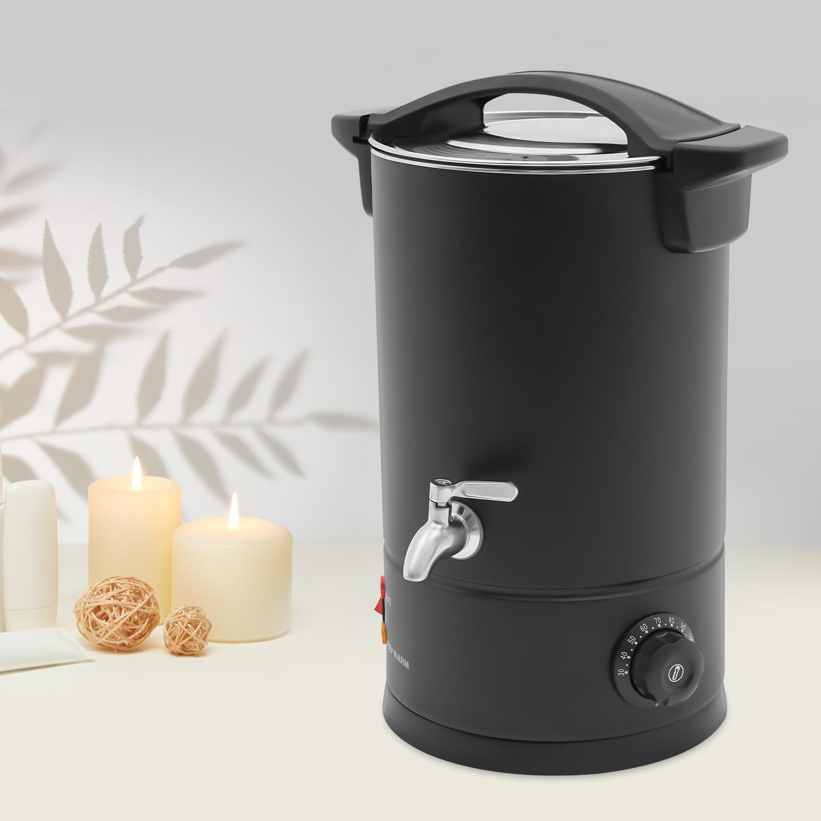Zalydala Topiarka do wosku | garnek do topienia wosku | garnek do topienia wosku do świec 1800 W | stal nierdzewna 8 l | temperatura 30-110 °C | do kosmetyków i świec | z ochroną bezpieczeństwa |