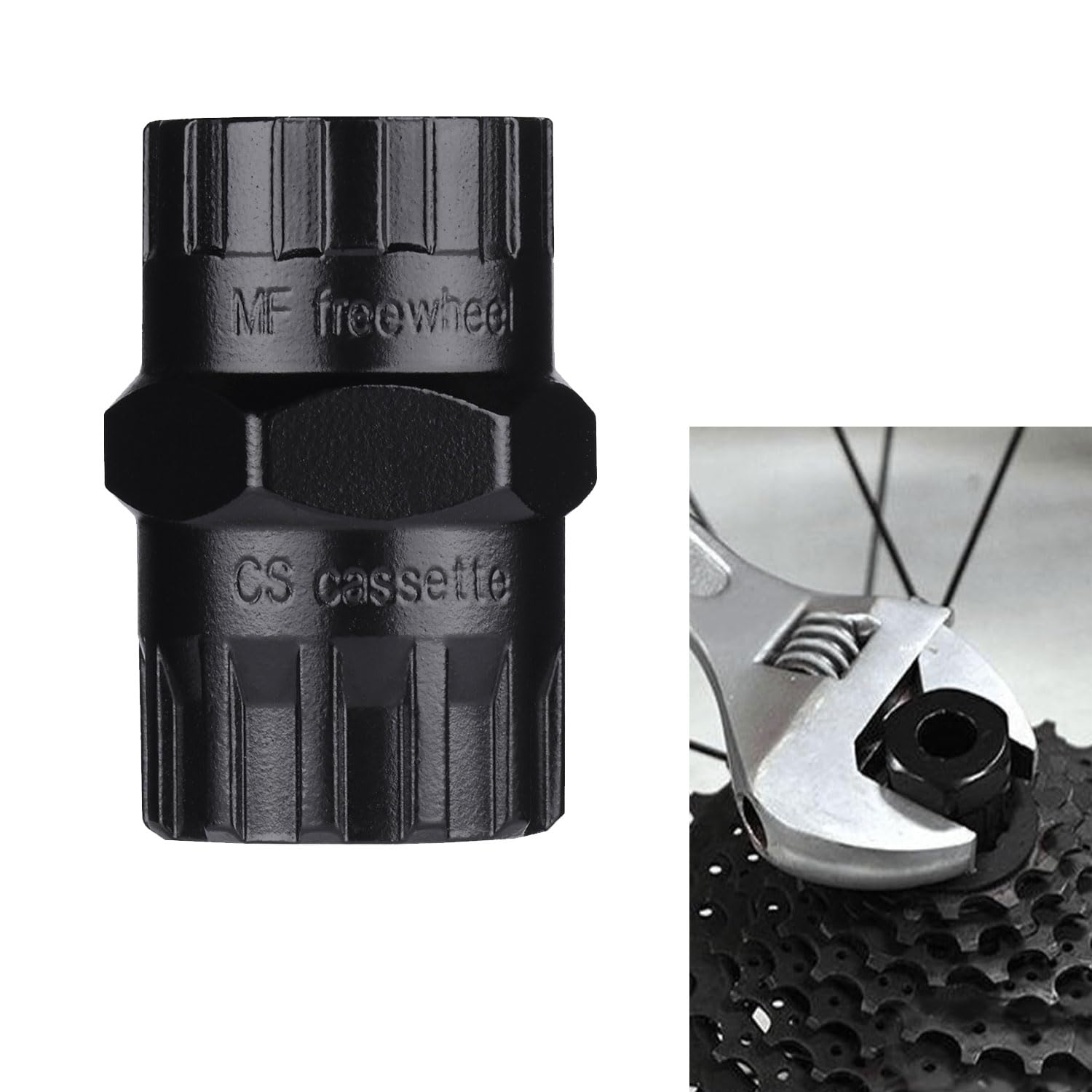 JOYOLA 2 in 1 Freewheel Puller Tool, Bicycle Freewheel Remover, Sprocket Puller for Sprocket & Cassette, Carbon Steel Bottom Bracket Repair Tool Chainring Puller for MTB & Road Bike