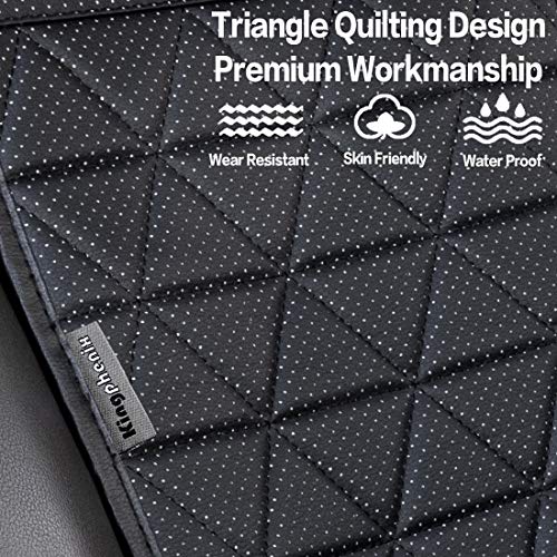 kingphenix Car Seat Cover - 1 Piece - Luxury Leather Car Seat Covers Front Seats Only - Universal Non-Slip Auto Seat Cover for 95% of Car Seats - Black