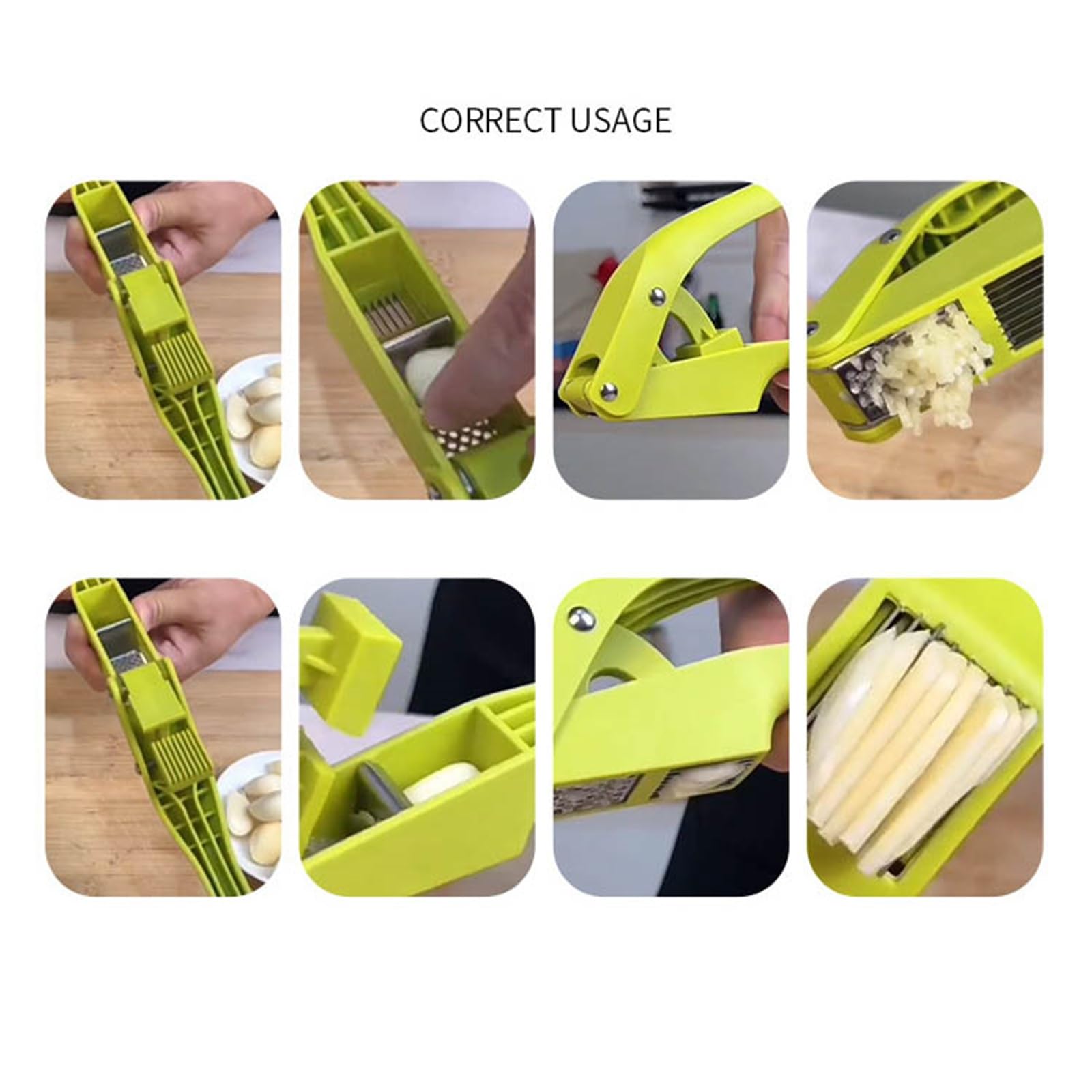 ArinkO Easy-Clean Knoblauchpresse: Knoblauch mühelos zerdrücken und zerkleinern – leuchtendes Grün, 19 cm Länge
