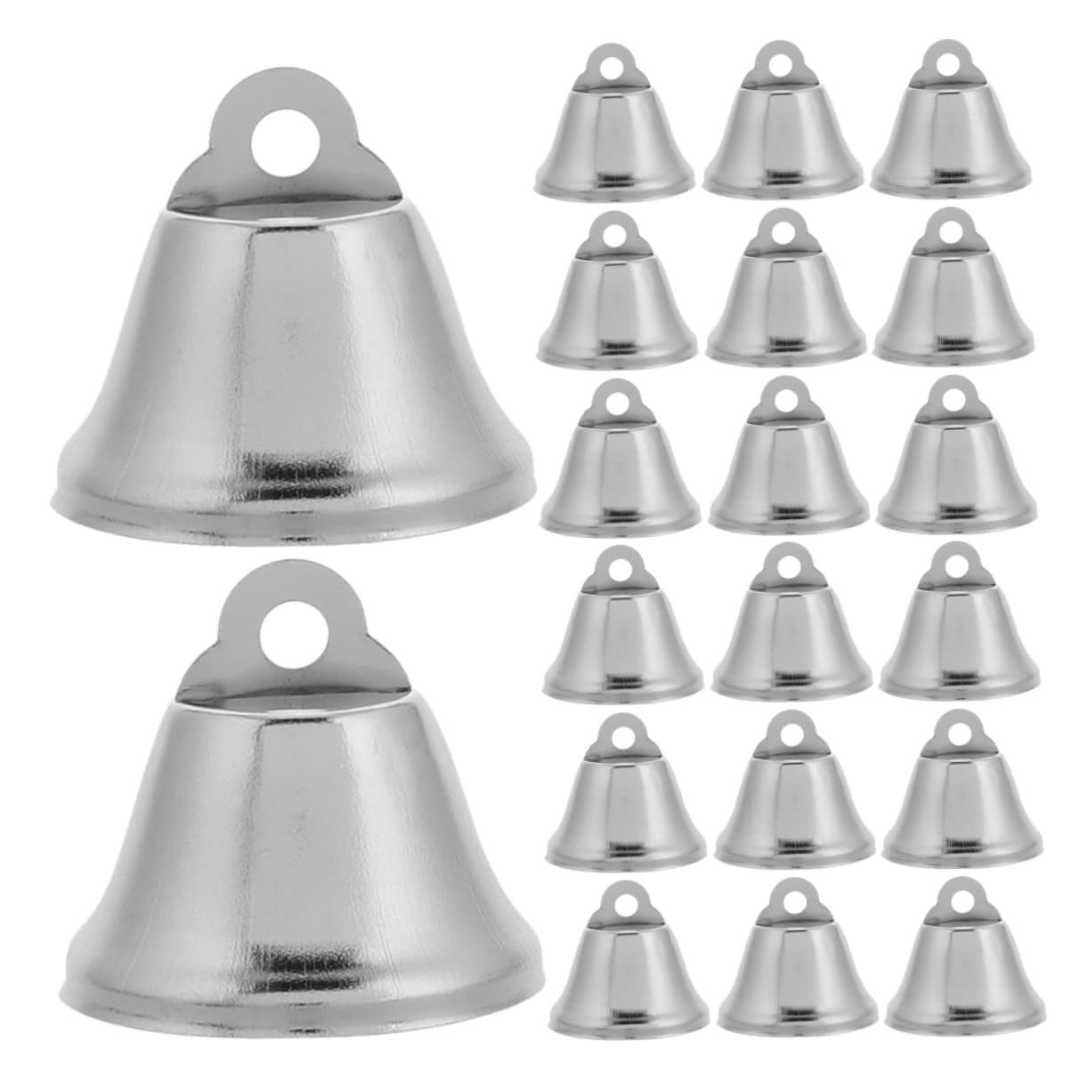 OSALADI 30pcs Decorative Wind Chime Accessories Wreath Bells Charms Tiny Bells Small Jingle Bells Jingle Bells for Crafts Christmas Tree Bell Charms Mini Christmas Bells Silver Iron