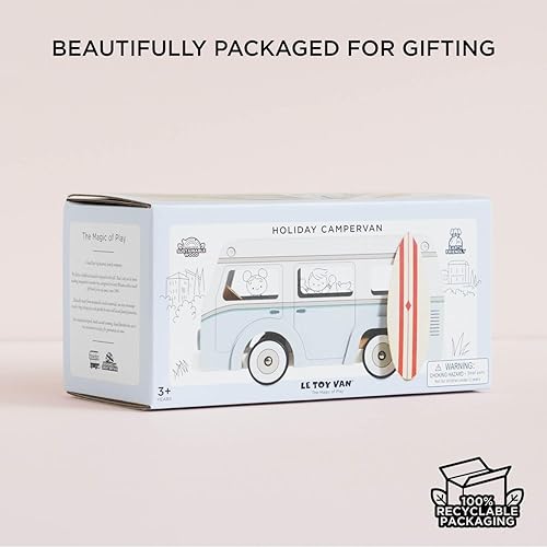 Miniatura 9 de Le Toy Van - Campervan de madera para vacaciones con tabla de surf desmontable  Adecuado para niños de 3 años +