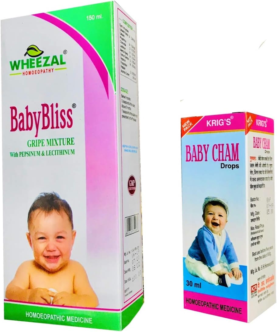 Wheezal Baby Bliss Gripe Mixture - Baby Cham Drops COMBO