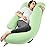 Sasttie Pregnancy Pillows for Sleeping, Jumbo U Shaped Cooling Full Body Pillow with Removable Cover, Pregnant Women Must Haves, Maternity Essential, Light Green