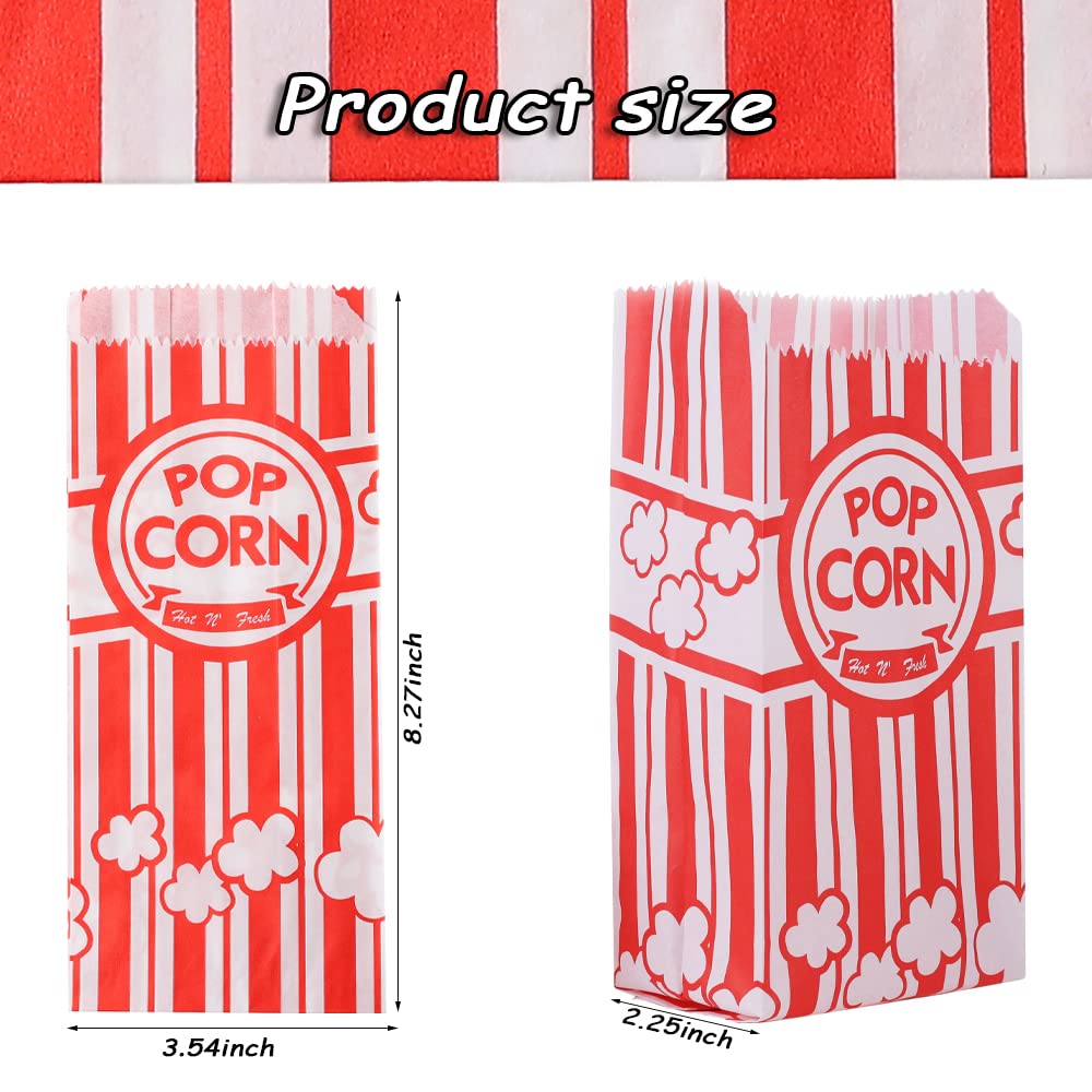500 Stück Popcorntüten für Partys | Einweg-Papier-Popcornhüllen, klein, 28 g, ideal für Weihnachten