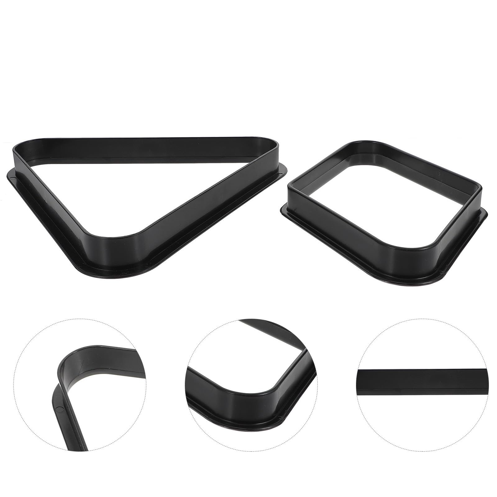 HANABASS Triángulo De Billar De Plástico para Mesa De Pool Organizador De Bolas Estándar Juego De Billar Accesorio De Soporte para Bolas 2 Piezas 12.59X11.14X1.37In
