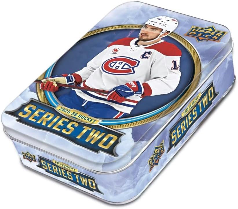 2025/26 Upper Deck Series 2 Hockey Tin 8 Packs Per Box, 12 Cards Per Pack + 1 Exclusive Dazzlers Bonus Pack