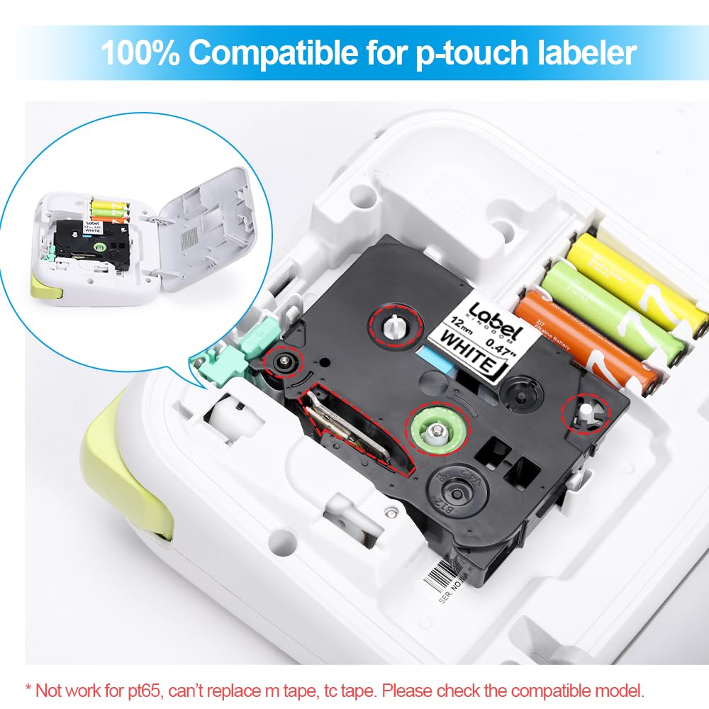 Label Kingdom TZe-231 12mm Label Tape Compatible with Brother Label Printer Tape TZe231 TZe TZ Tape 12mm 0.47 Laminated White P Touch Label Tape 1/2" Use for Brother PT-D210 PT-D220 PT-H110 - Image 2
