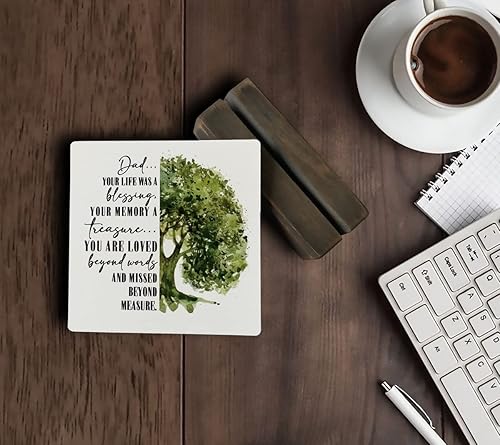 Miniatura 5 de Regalos conmemorativos para la pérdida del padre, placa con soporte de madera, regalo significativo de placa de madera para el día del padre,
