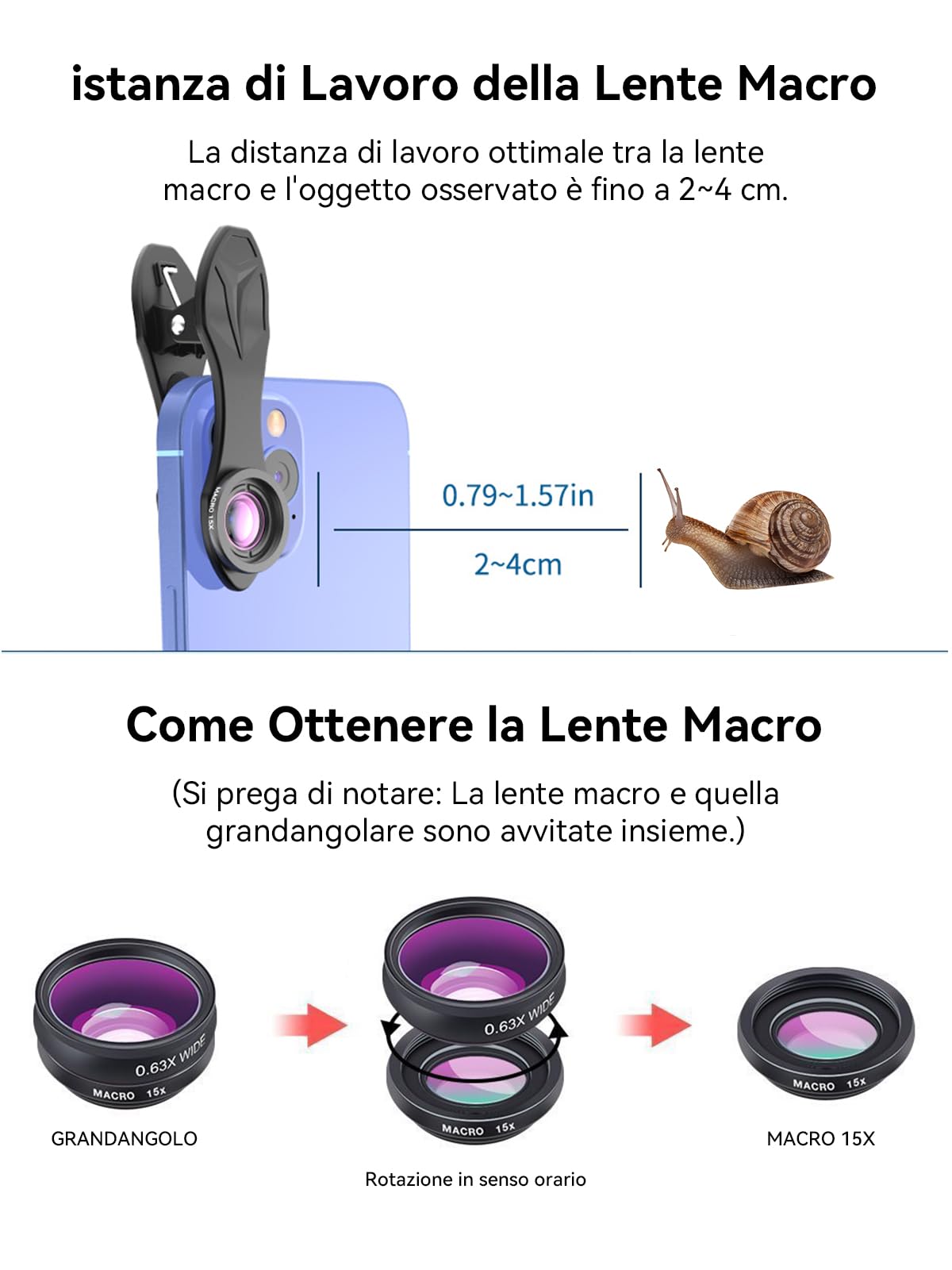 APEXEL 18x Lente per Telescopio, Obiettivo Grandangolare da 0,63x e Obiettivo Macro 15x, Fisheye da 198 °, Treppiede Flessibile per iPhone e la Maggior Parte degli Smartphone