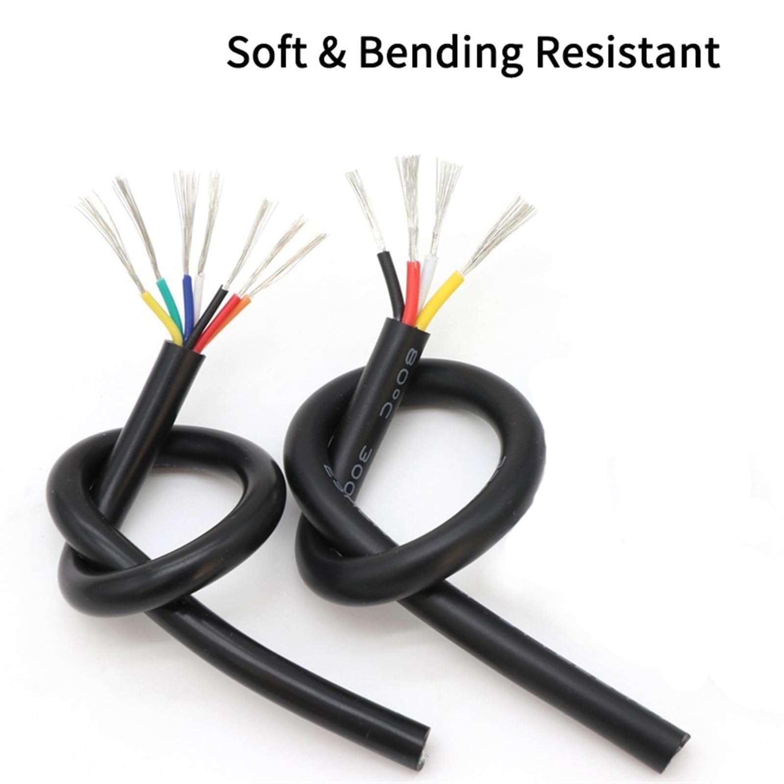 Verzinnter Kupferdraht,Kabelverlängerung UL2464 Weiches elektronisches Audiokabel 28AWG bis 16AWG Kupferkabel in Abdeckung Signalleiter(22AWG,10 Meters 6 Cores)