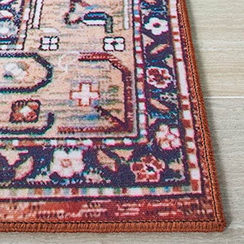 Tapete cuadrado 4 pies SAFAVIEH Tucson Beige y Azul miniatura 3