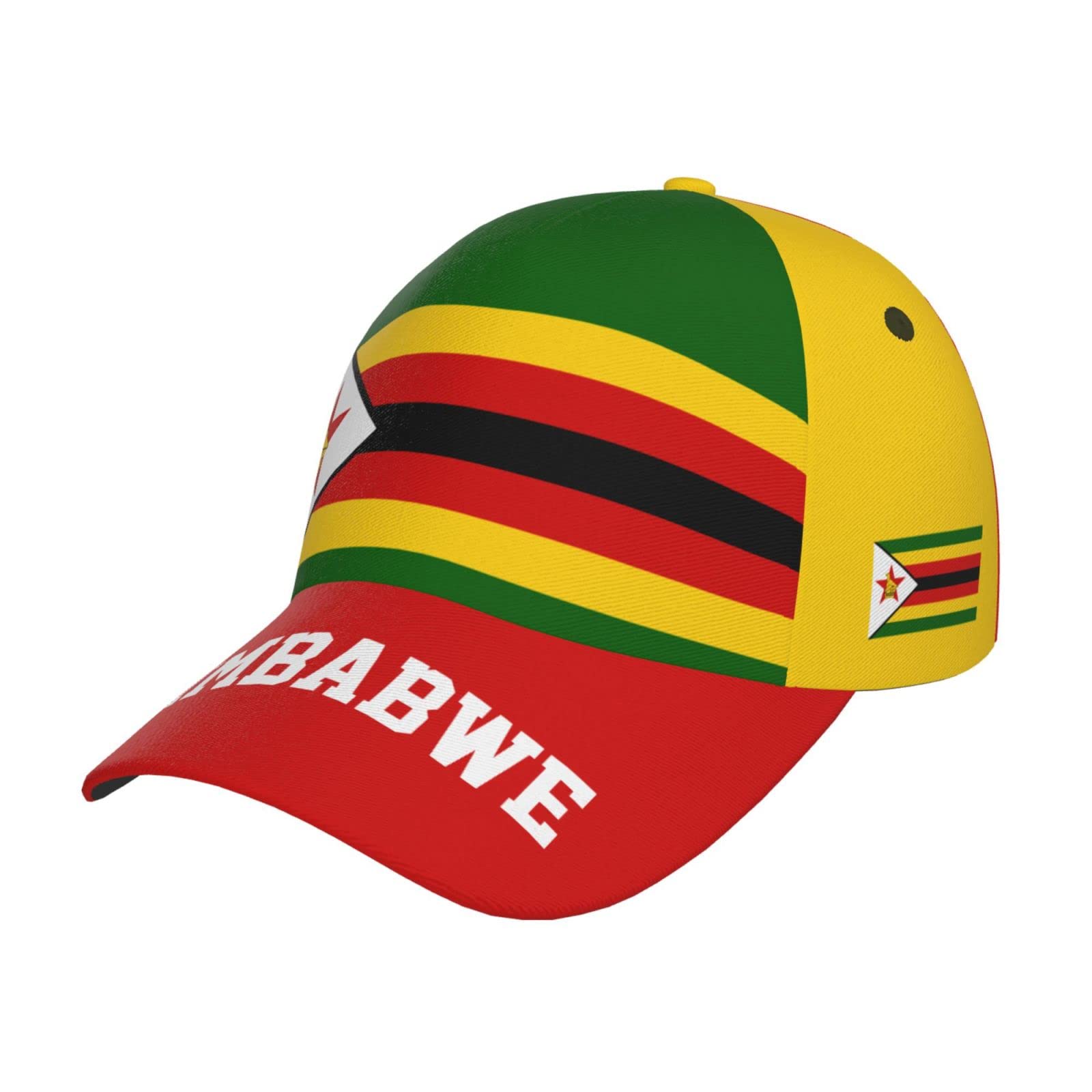 Rfshop Unisex #1729 Zimbabwe Flag Baseball Cap 3D Full Print Adult Adjustable Hat Soccer Patriotic Caps