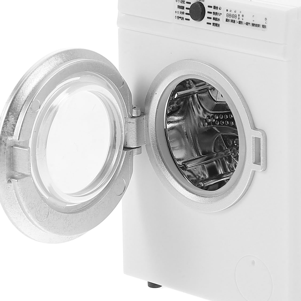 BESTonZON Modèle Miniature Machine À Laver 1:12 Rechargeable avec Porte Rotative Et Vêtements Lavables Jouet Interactif pour Maison De Poupée Accessoire De Jeu