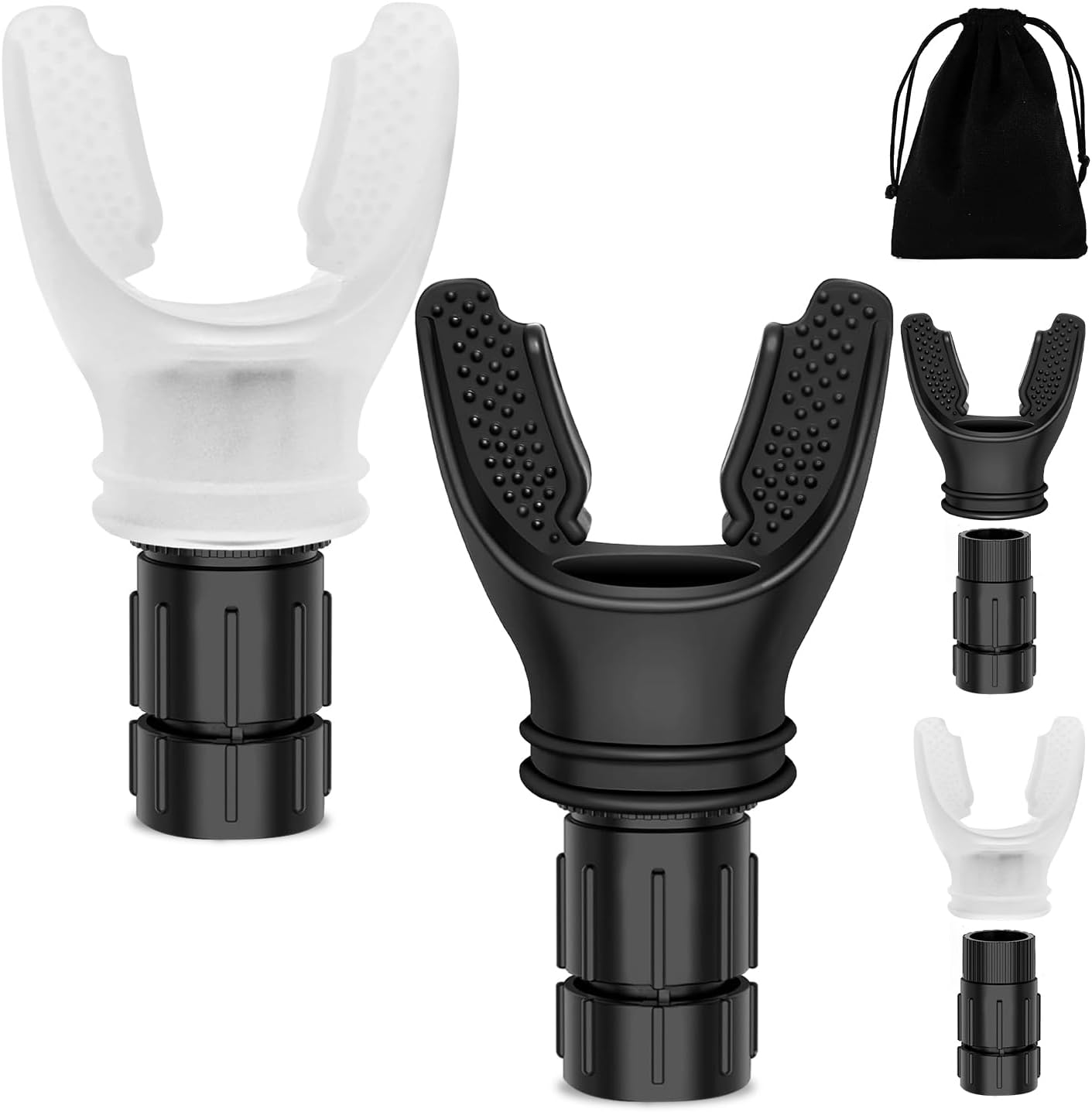 2PCS Portable Breathing Resistance Trainer, Compact Exercise Device with Easier Resistance Adjustment System, Muscle Trainer for Improve Strength & Endurance, Fitness Trainer for Sports, Black & White