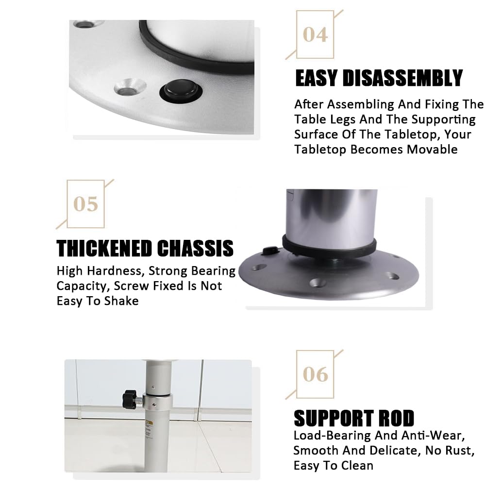 Tavolo Regolabile Per Camper Piedistallo Da Tavolo Con Piedistallo Regolabile Per Barca/Marine/Caravan/RV Piedistalli Pneumatici A 3 Stadi Marini - Foto 5