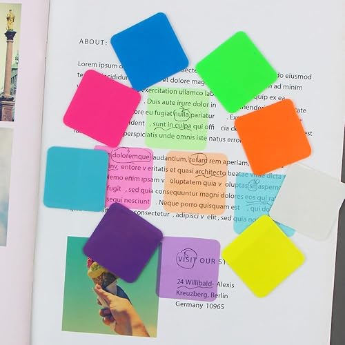 Miniatura 5 de 160 hojas de notas adhesivas transparentes, de colores, transparentes, impermeables, bloc de notas adhesivas para anotar libros y suministros