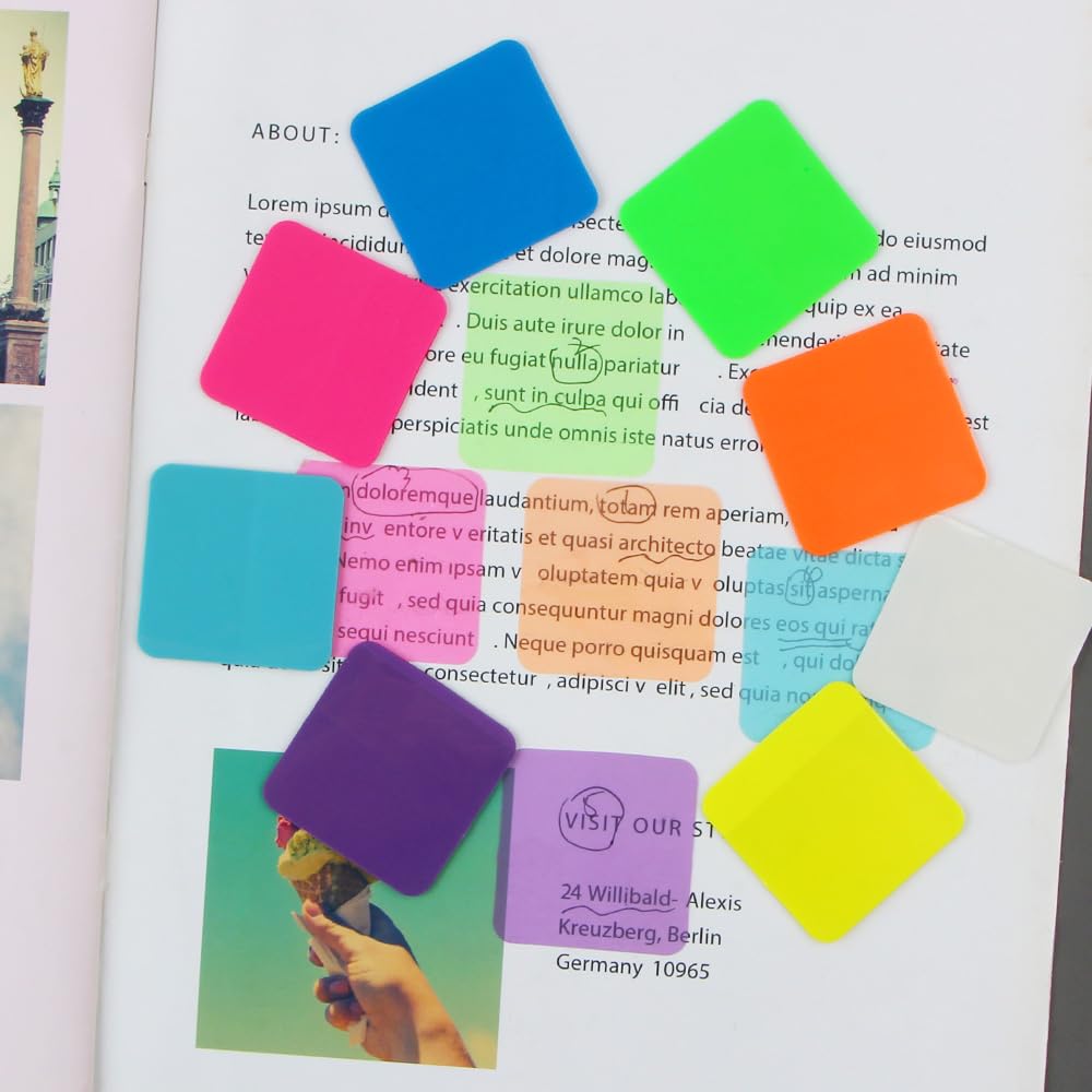 スティッキーノート 半透明 160枚入り Amazon.com : 160 Sheets Transparent Sticky Notes - Colored, Clear