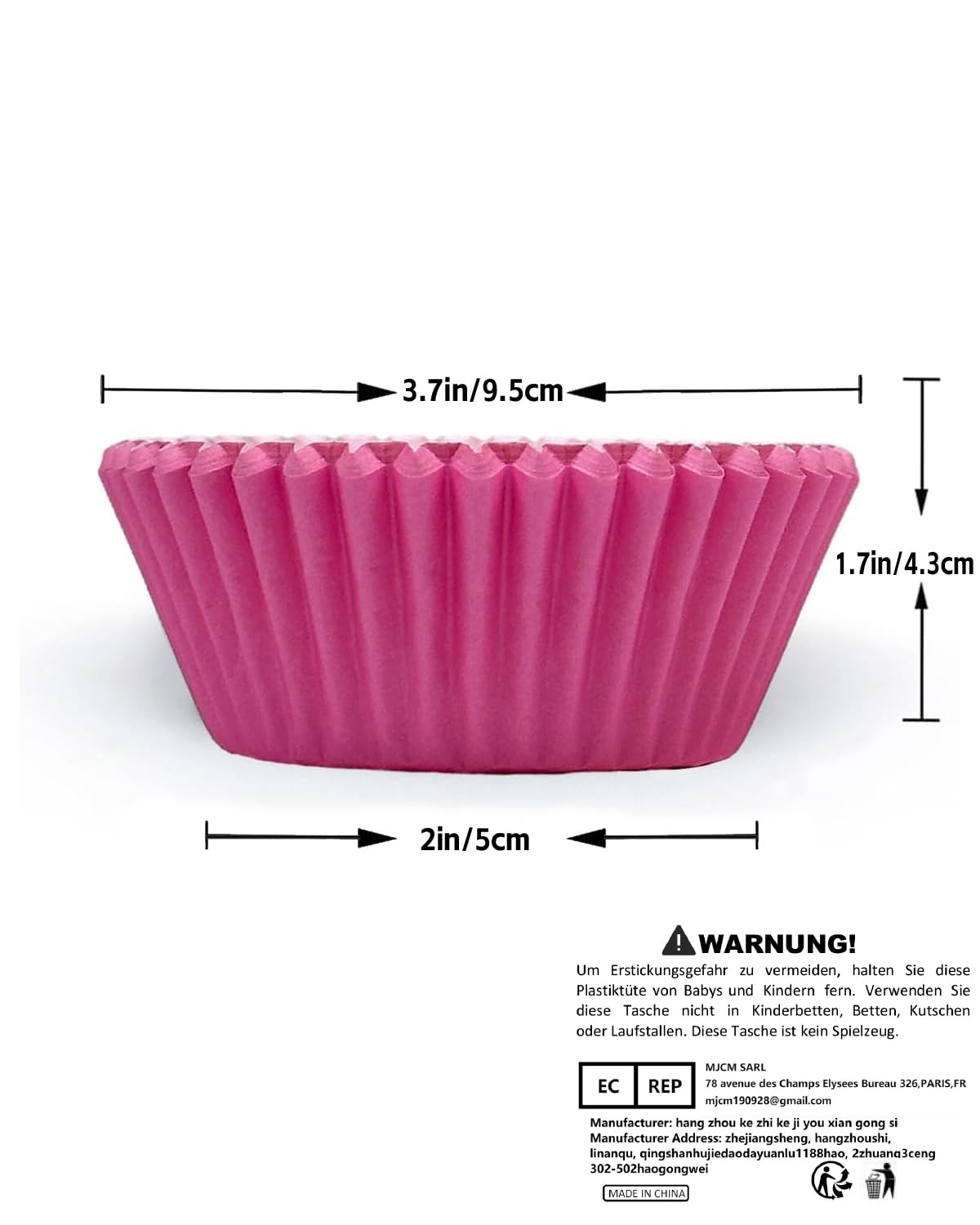 Gcardist 300 standardowych foremek do muffinek o jakości spożywczej, 6 jednolitych kolorów, różowy i fioletowy, papier do muffinek, do babeczek (standardowy rozmiar)