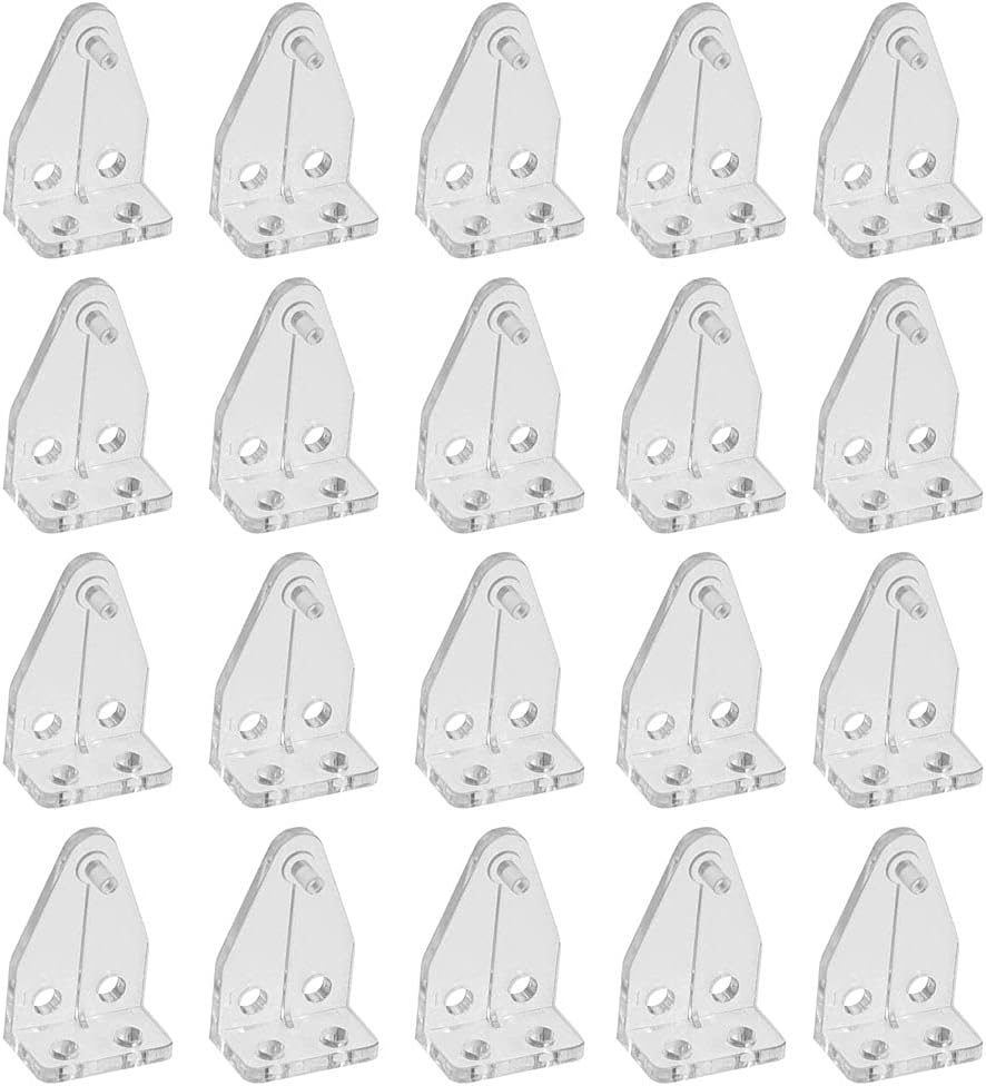 PREMJCROY 20 Pcs Blind Hold Down Brackets Plastic Blind Rail Hold Clips Durable Clear Blind Brackets for Horizontal Blinds Shades Windows Doors, Transparent