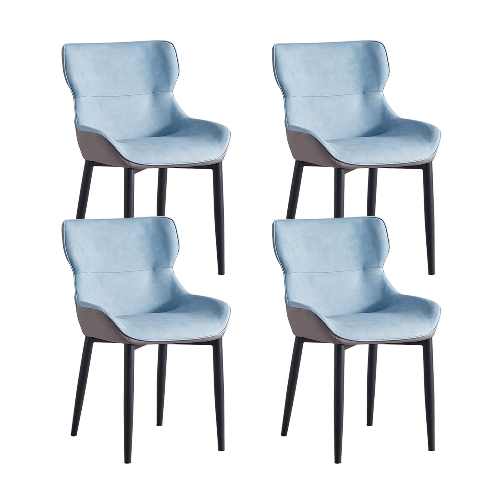 SJIALEN Dining Chairs Set of 4, Modern Water Proof PU Leather Side Chairs with Carbon Stee Legs Living Room Kitchen Counter Chairs Kitchen Chair (Color : Sky Blue)