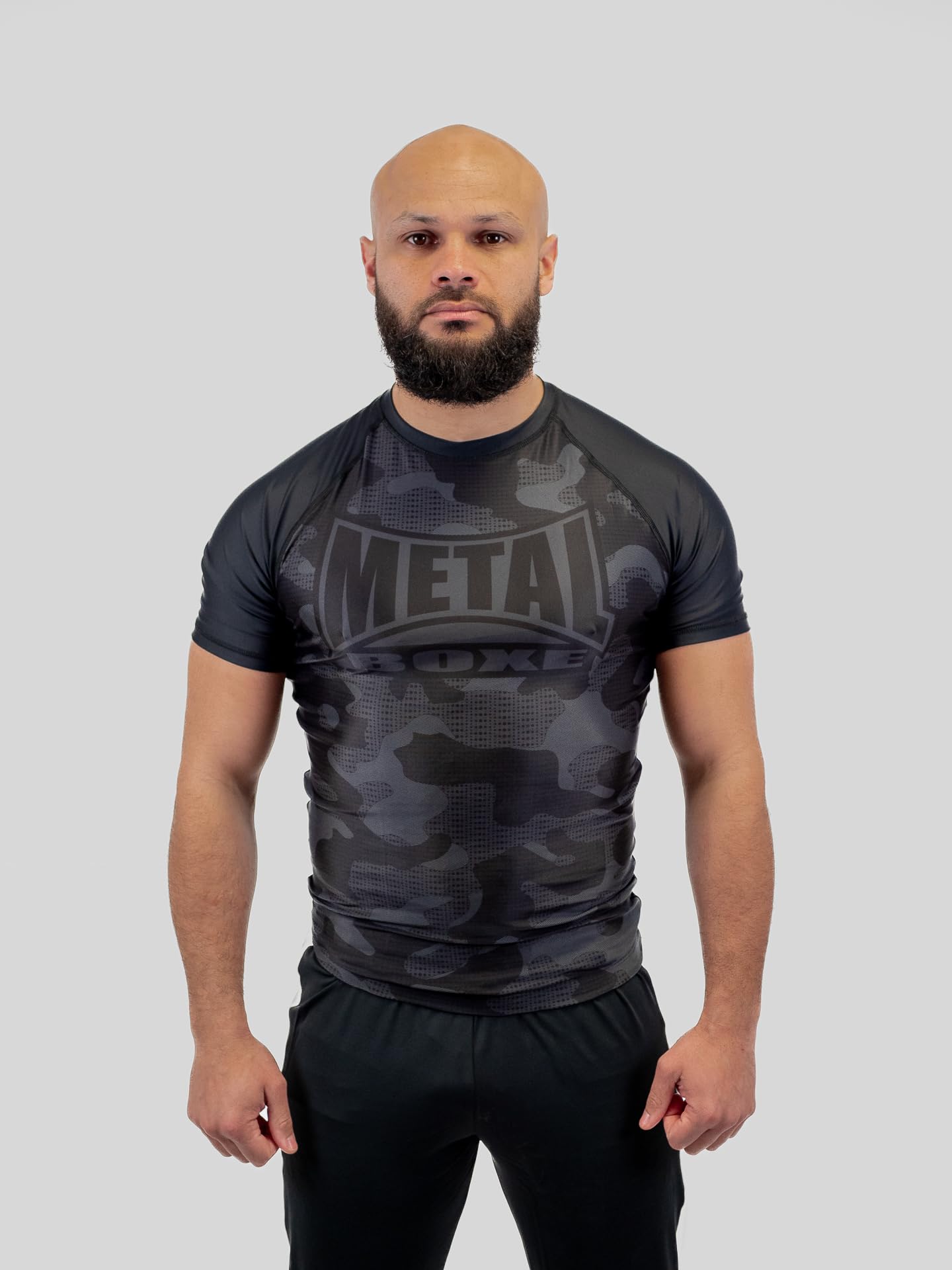 METAL BOXE Rashguard Homme Camo Noir XXL