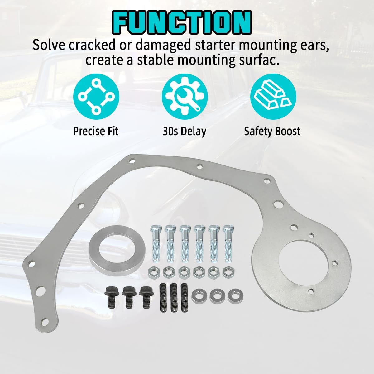 for 1955-1956 Chevy Starter Plate and Newer Blocks with Broken Starter Mounts Kit