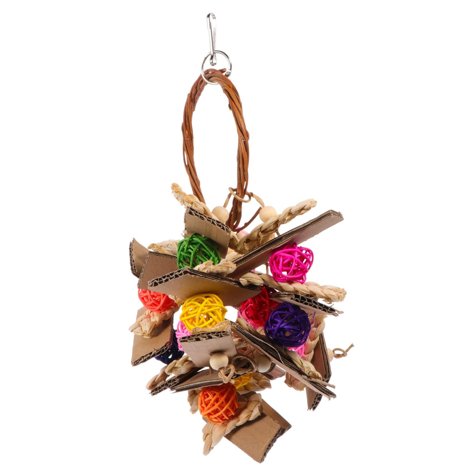 POPETPOP 3pièces Jouet pour Perroquet Jou Mâcher Suspendu avec Vigne Accessoire pour Oiseaux à Grimper Aléatoires