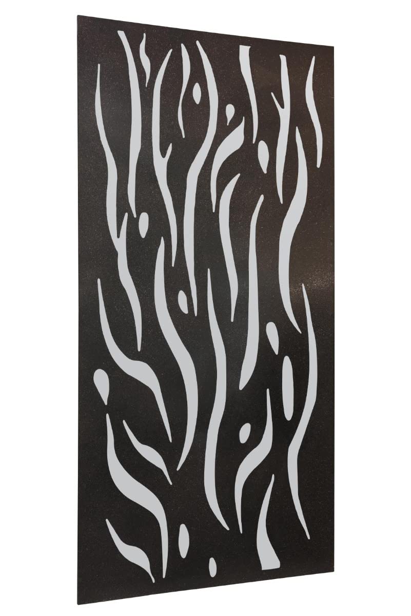 Mirroroutlet Black Metal Garden Screen Mirror Extra Large Flame Effect 180Cm X 90Cm