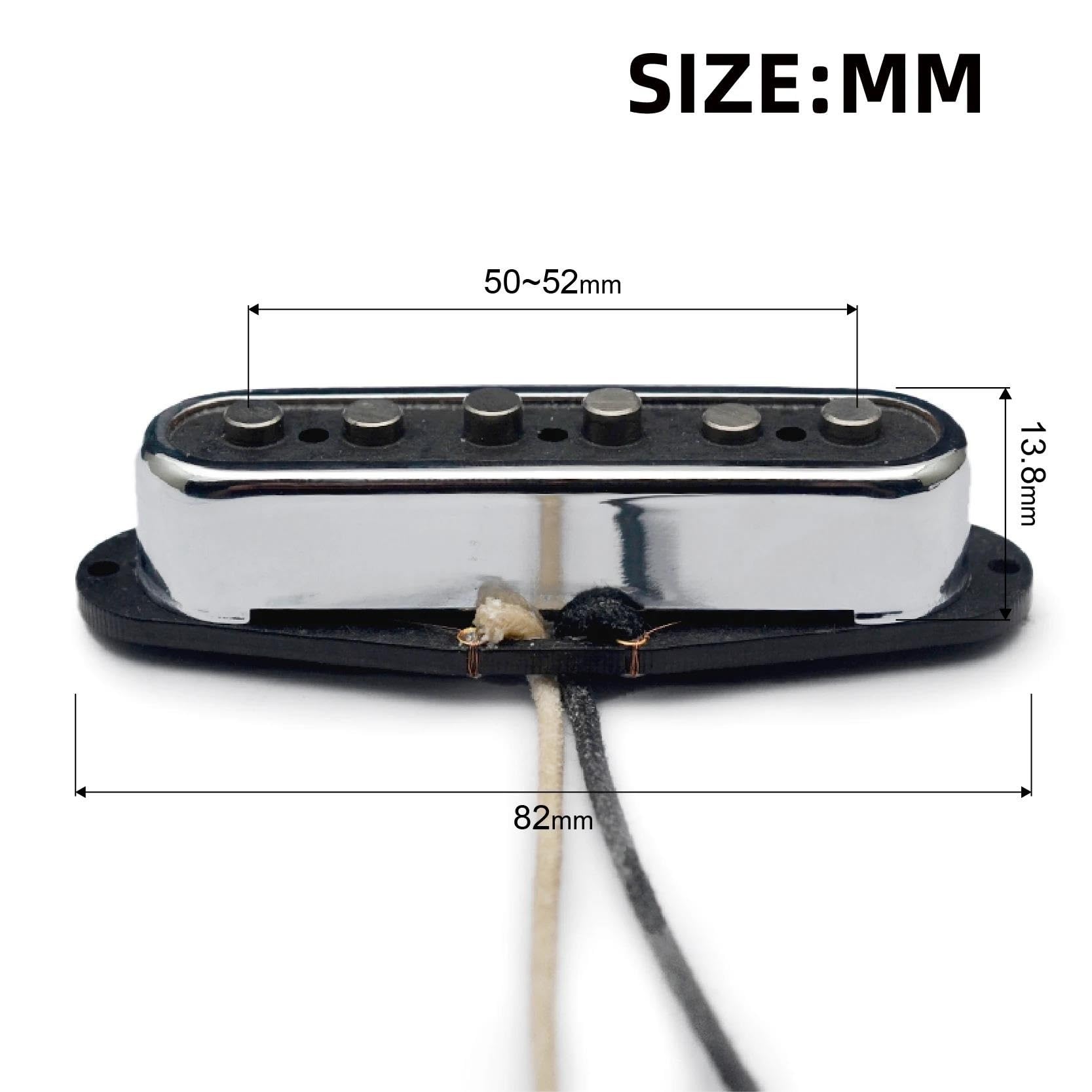 Miłośnicy Muzyki Przetworniki Do Gitary Elektryczn Przetwornik Do Gitary Elektrycznej Alnico-ST Style Z Otwartą Mosiężną Osłoną Fibre Bobbin 3 Gitara W Stylu Schodkowym Chromowana(Bridge 1pc)