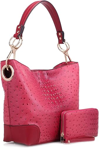 Juego de bolso de hombro y cartera Hobo naranja por MKF Collection