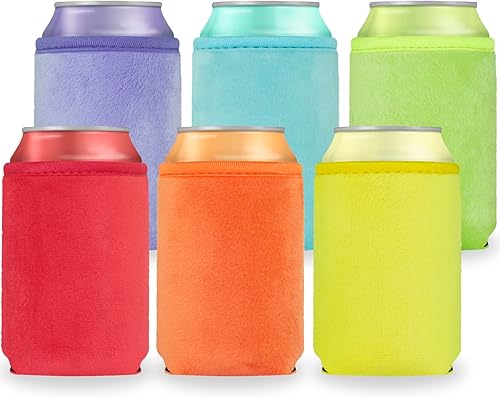 Miniatura 9 de Enfriadores de latas de cerveza en blanco de piel sintética, fundas de neopreno aisladas de felpa suave, proyectos de vinilo HTV para bodas,