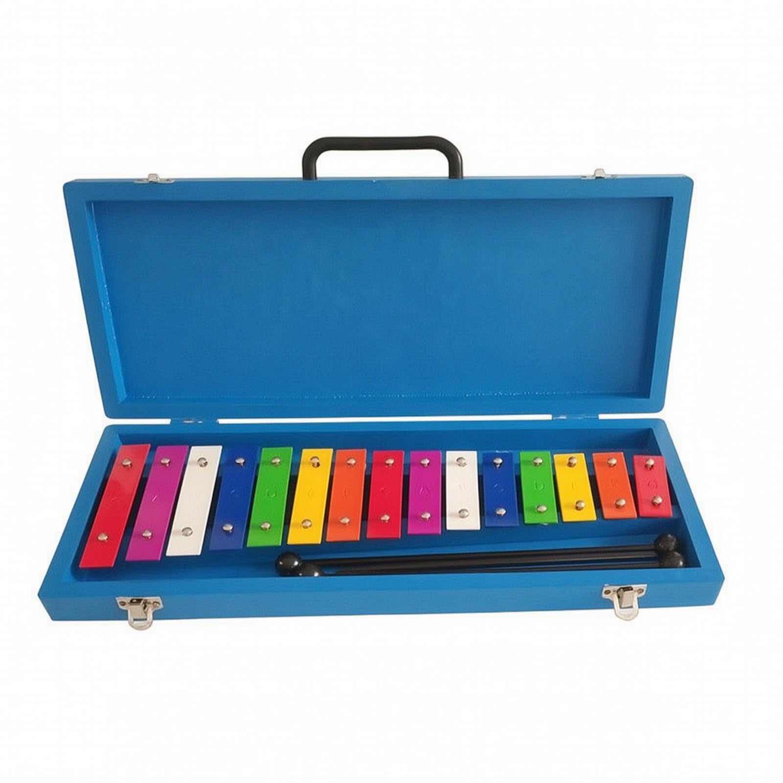 Glockenspiel Resistente | 15 Tasti in Metallo Colorato, Xilofono con Borsa, Strumento a Percussione, per Scuola, Asilo, Bambini
