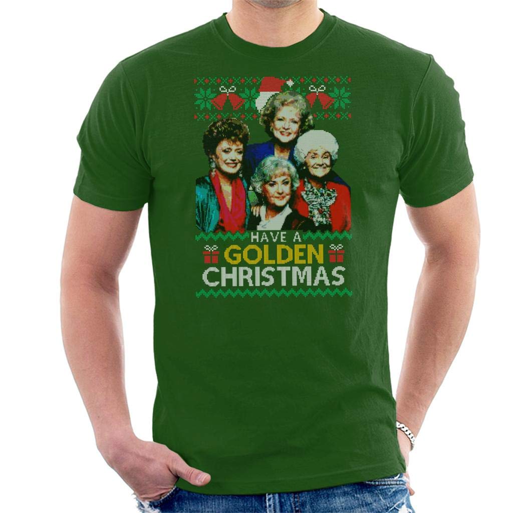 Cloud City 7 Girls Bottle Green Have A Golden Christmas The Golden Men's T-Shirt