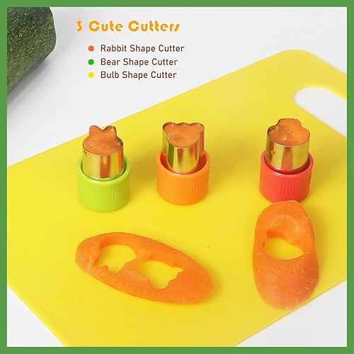 Miniatura 3 de Tellshun Juego de cuchillos de cocina de madera para niños, 11 piezas, incluye cuchillo seguro para niños, bordes dentados, cuchillo de plástico