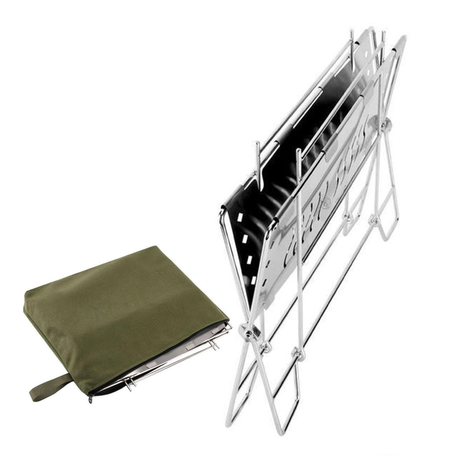 Stable Rustless Trilateral Barbecue Offering Consistent Warmth for Outdoor Camping and Tasks Transportable BBQ
