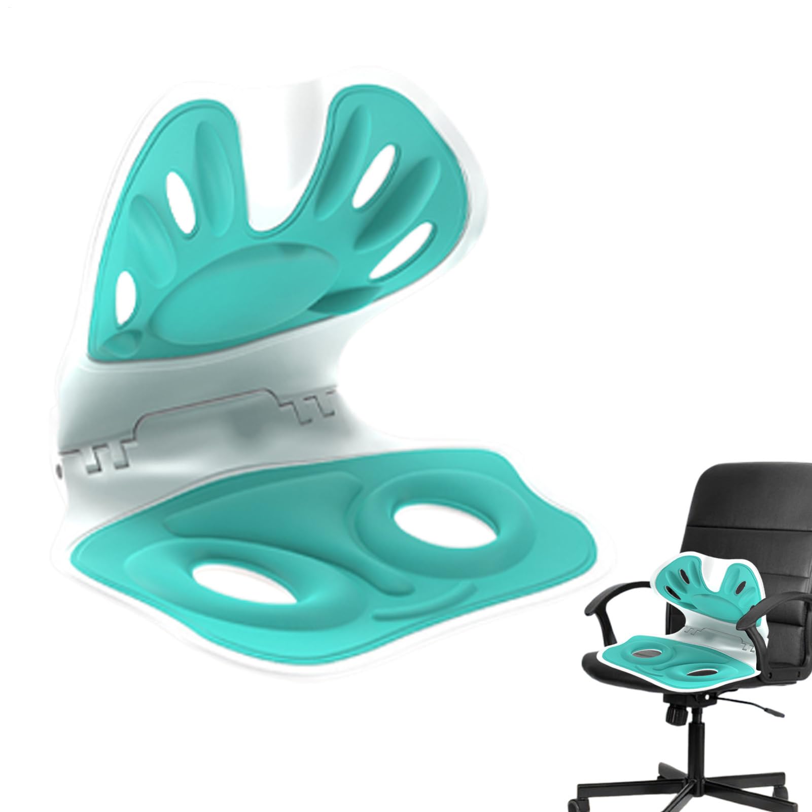 Coussin de soutien dorsal ergonomique Generisch pliable contre le dos voûté sur la chaise de bureau