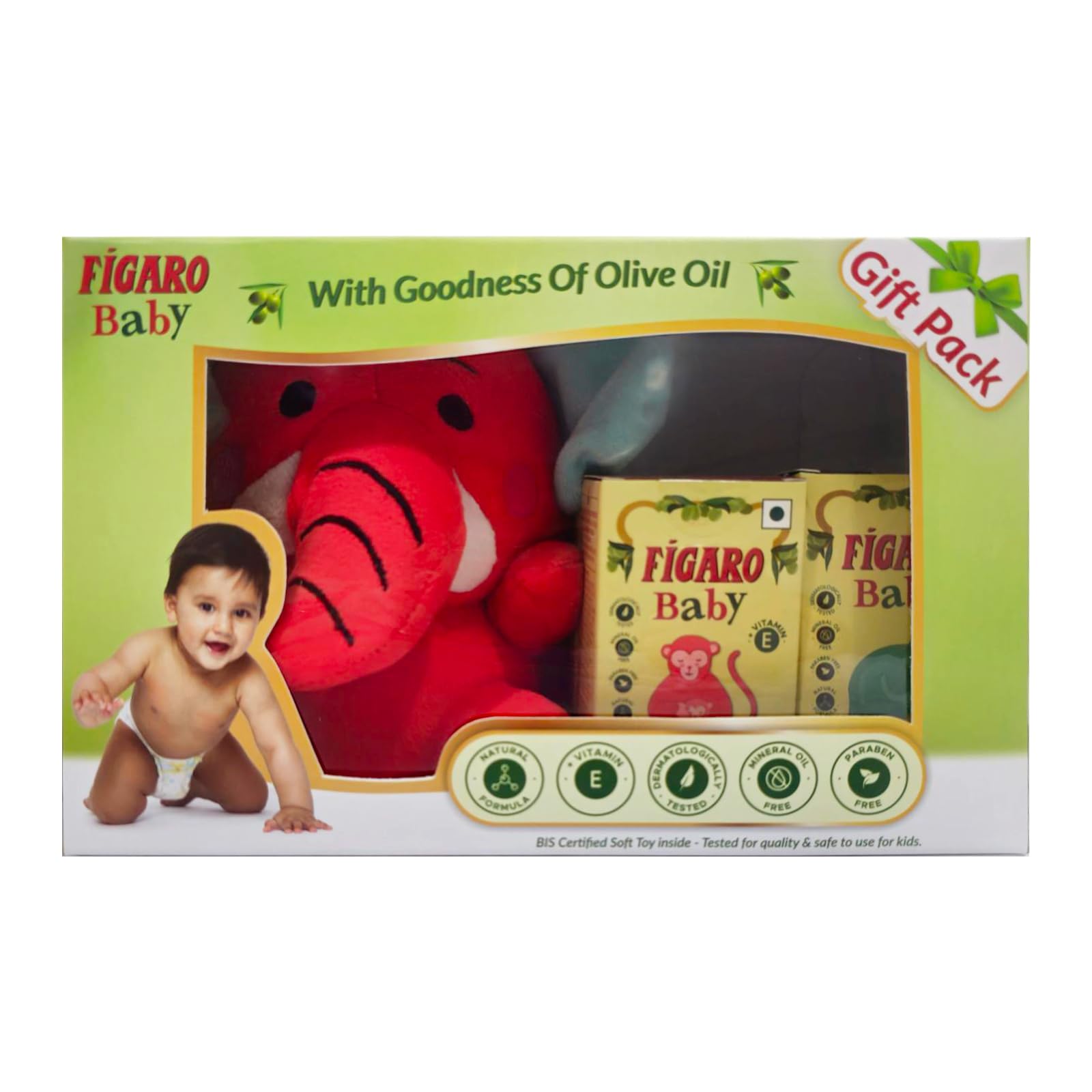 Figaro Baby Gift Set for New Born & Baby Shower with BIS Certified Soft Toy (Medium Pack)-image-38