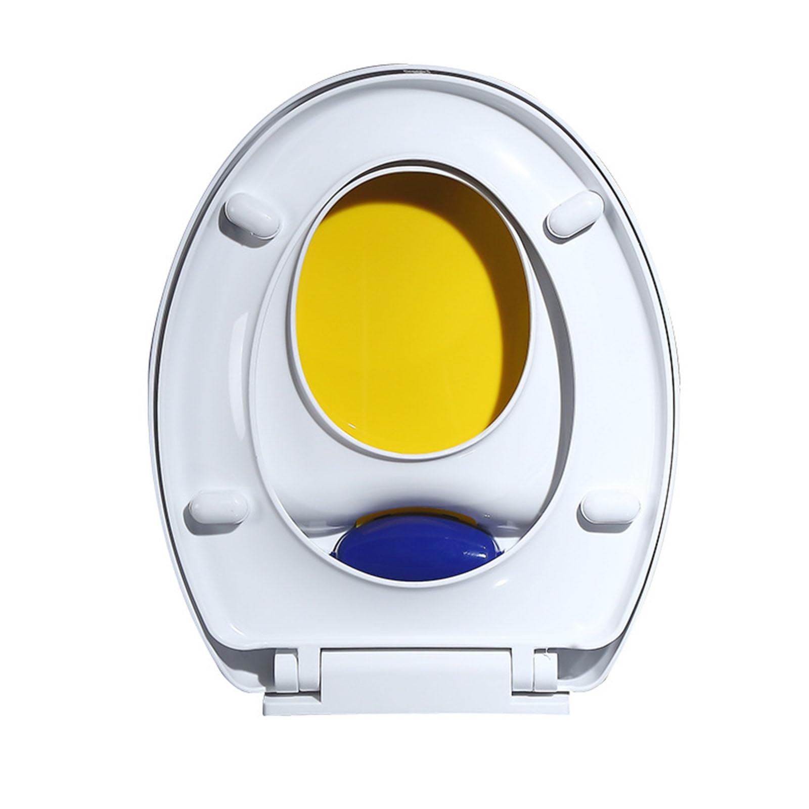 Slow Close Toilet Seat with Built-in Potty Training Seat, Oval, PP, Yellow, 44x37cm
