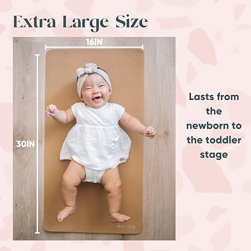 Miniatura 4 de Cambiador de bebé de cuero vegano  Almohadilla de pañales portátil multiusos lavable  Plegable para viajes (16 x 30 pulgadas) (azul)