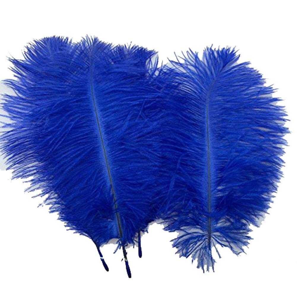 Plumes d'autruche naturelles bleues de 19,8-24,9 cm pour art de la table et loisirs