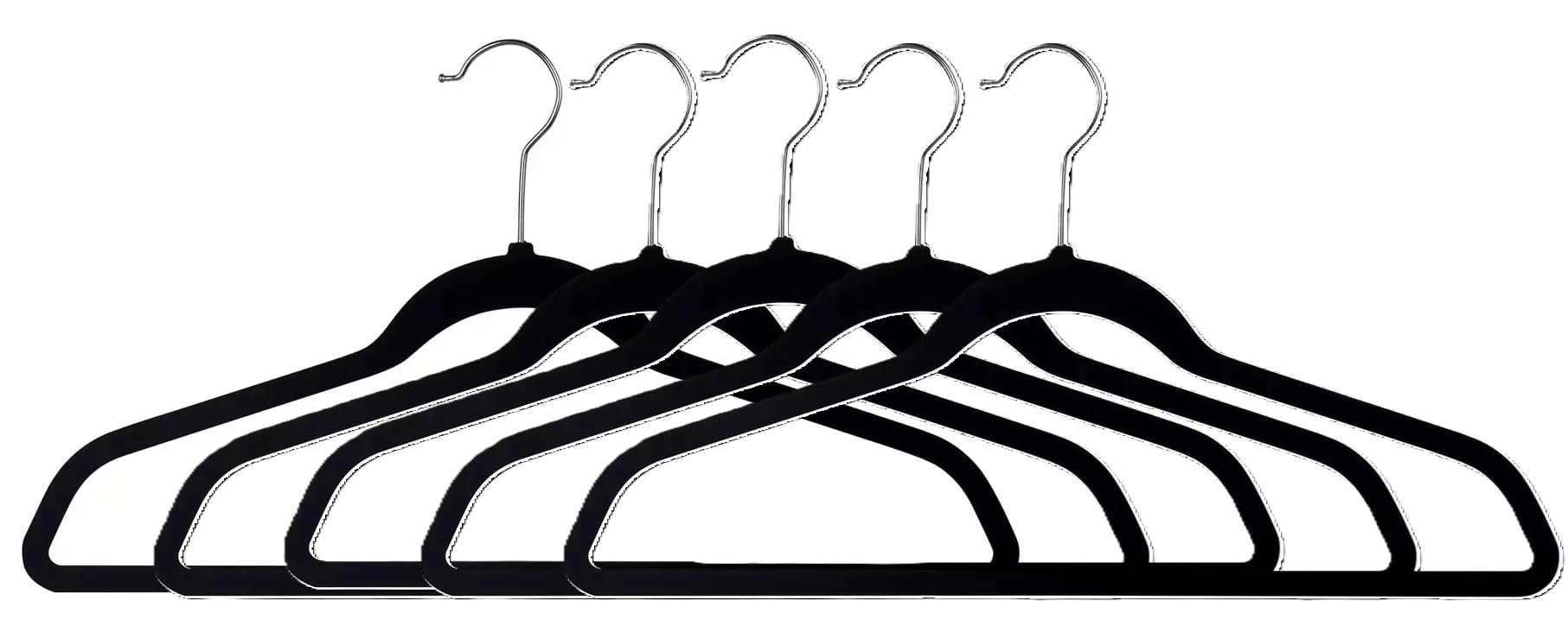 Pick2basket Black 6Pk Plastic Hangers Hanger At For Clothing Wardrobe Storage Hanger,Garment Organizer Hanger Set Of 6