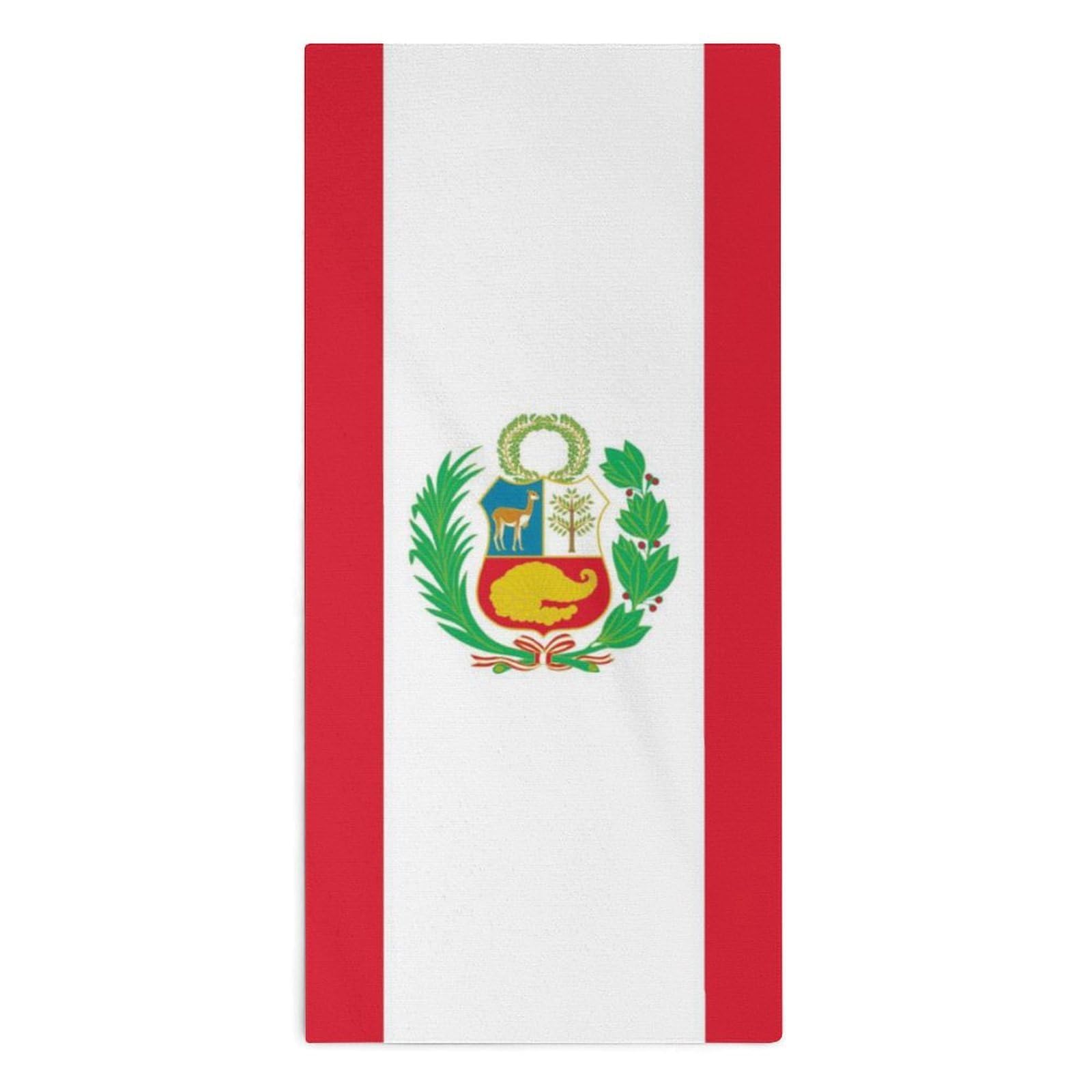 Peru Flag Hand Towels Soft Face Towel Gym Bathroom Travel Hotel 13"x28"