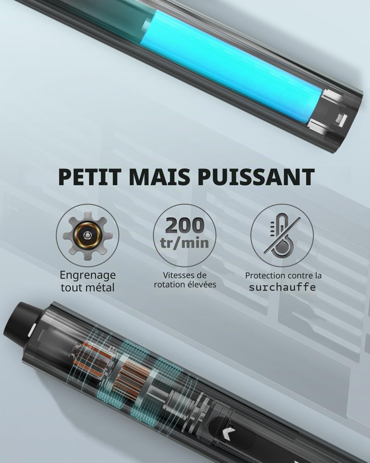 Mini tournevis de précision avec écran, tournevis electrique sans fil avec 5 réglages de couple, 48 embouts magnétiques S2, lumière LED, kit tournevis pour téléphone, ordinateur portable, montre