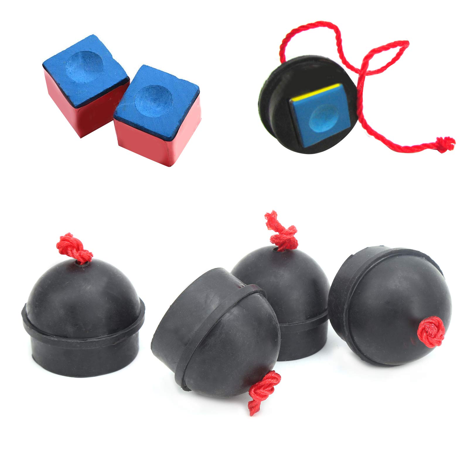 Tbest LK Holders, Porta Stecca da Biliardo per Tavolo, Stecca da Biliardo Hol, 4 Pezzi Porta Gessetto Tasca Porta Gessetti da Biliardo in Gomma con Cavo Accessorio Nero
