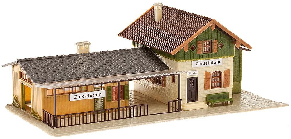 FALLER Small Station Zindelstein Model Kit with 86 Individual Parts 202 x 102 x 75 mm I Model Railway Accessories H0 Building I Model Railway H0 Station